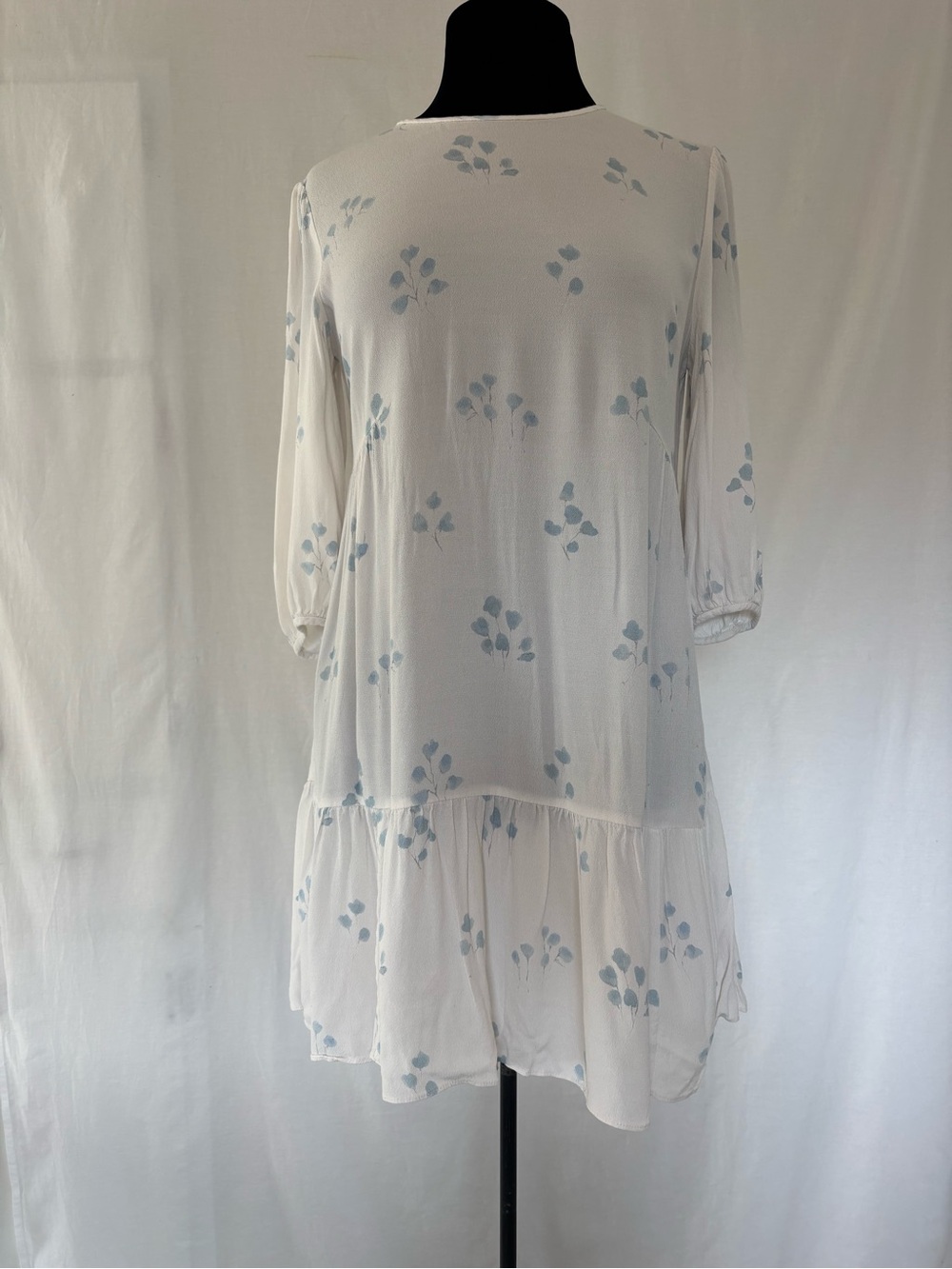 Wilfred White Blue Floral Romantic Cottagecore Coquette Prairie Mini Dress S